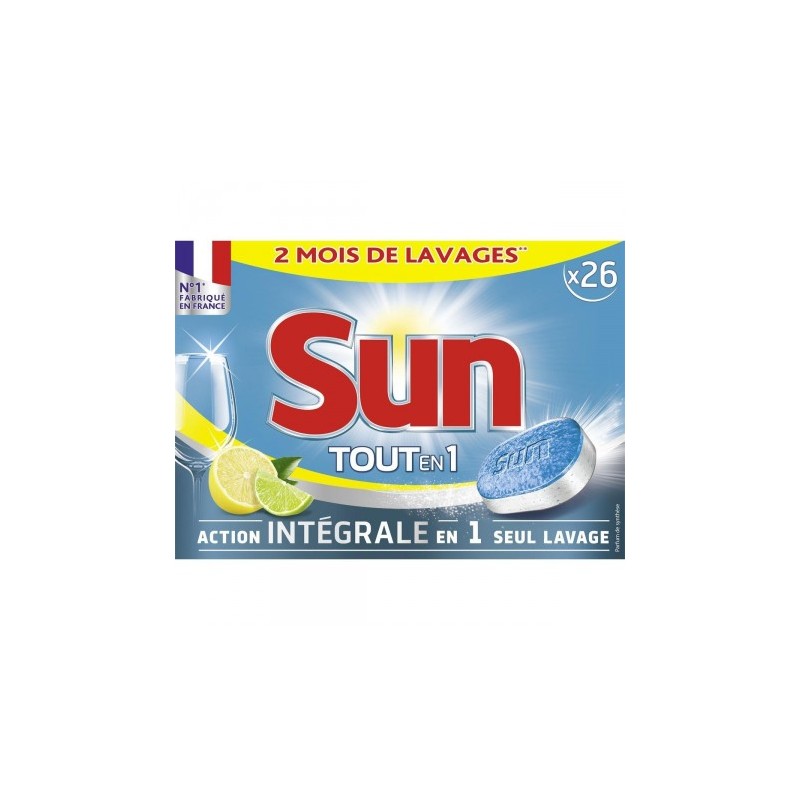 Tablettes lave vaisselle tout en 1 - citron 26 tablettes - 455g