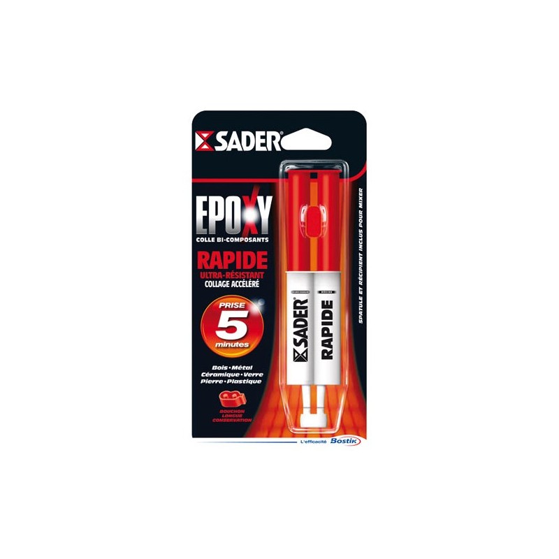 Colle sader époxy rapide seringue 25ML